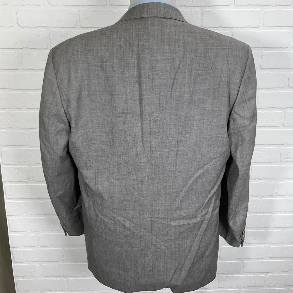 Urbis Blazer‎ Men 44R Light Gray Double Breasted Vitale Barberis Canonico Italy